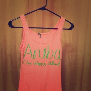 pink aruba t !! lightly worn, great condition!